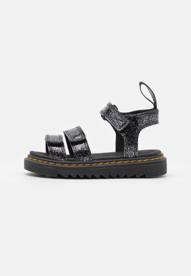 Black Cosmic Glitter Dr.Martens Klaire Sandals