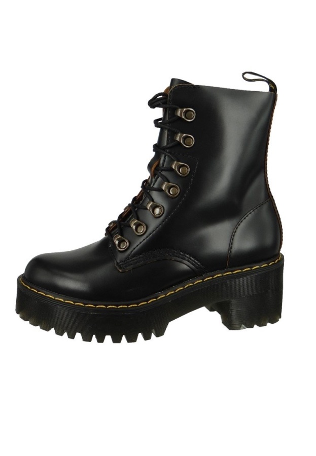 Black Dr.Martens Leona Lace Up Ankle Boots
