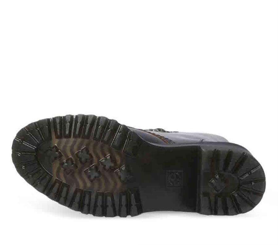 Black Vintage Smooth Dr.Martens Leona Vintage Heeled Boot