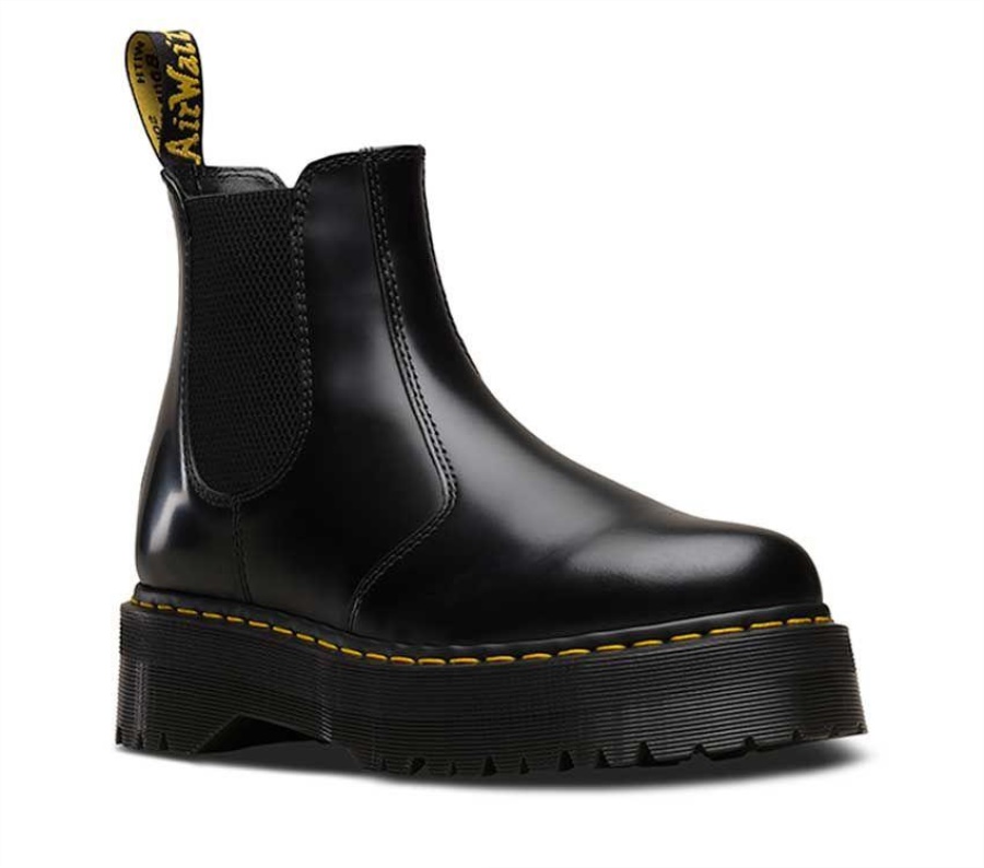 Black Polished Smooth Dr.Martens 2976 Quad