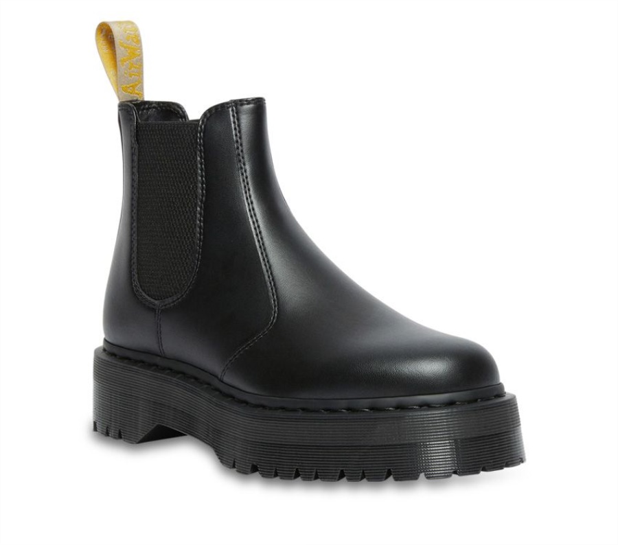 Black Felix Rub Off Dr.Martens Vegan 2976 Quad Chelsea