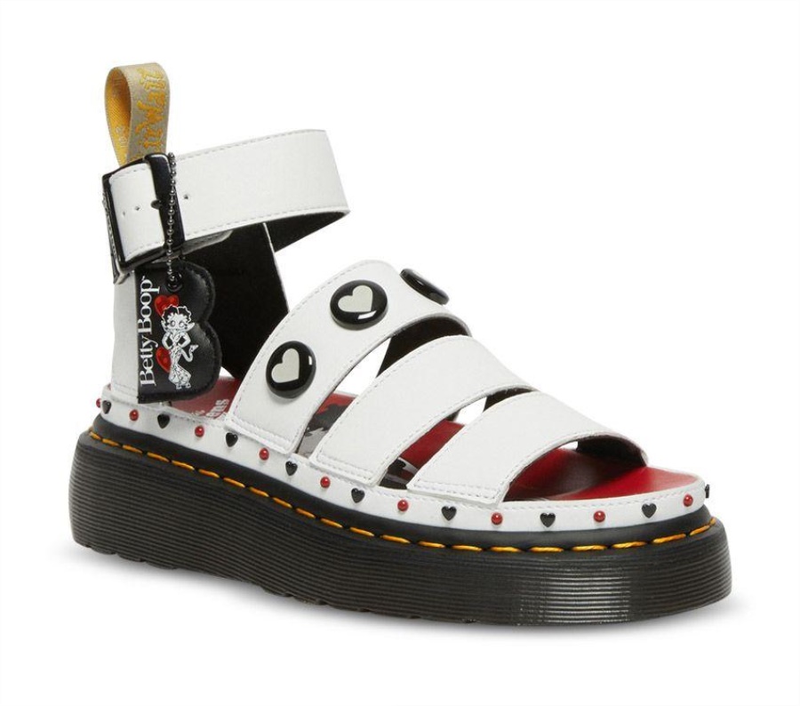 White Dr.Martens Betty Boop Clarissa Ii Quad Sandal