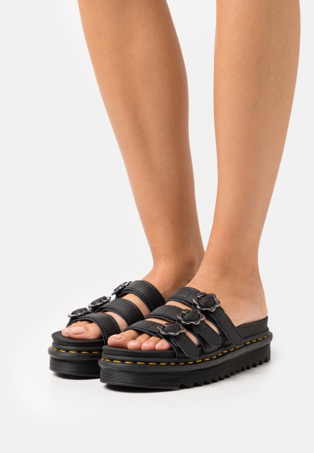 Black Hydro Dr.Martens Blaire Slide Heeled Mules
