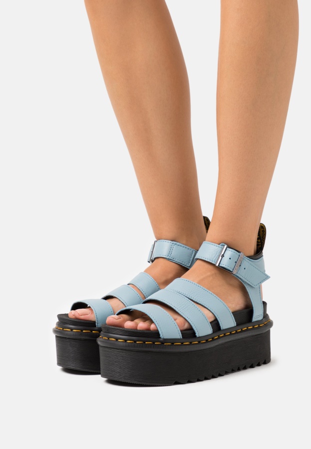 Blaire Quad Platform Sandals Dr.Martens Card Blue Pisa
