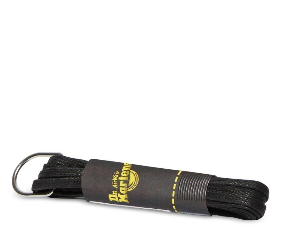 140Cm Flat Waxed Laces Dr.Martens Black