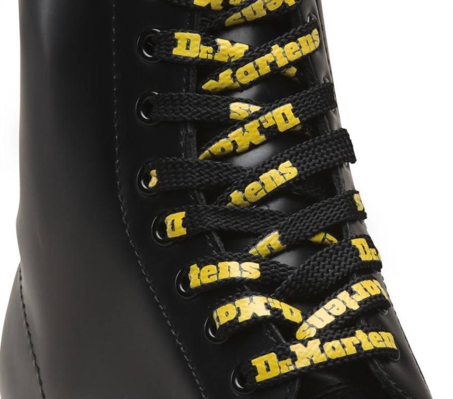 140Cm Logo Flat Laces Dr.Martens Black-Yellow