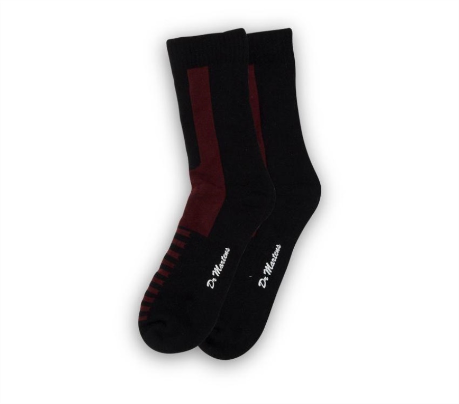 The Double Doc Winterised Sock Dr.Martens Black-Cherry Red