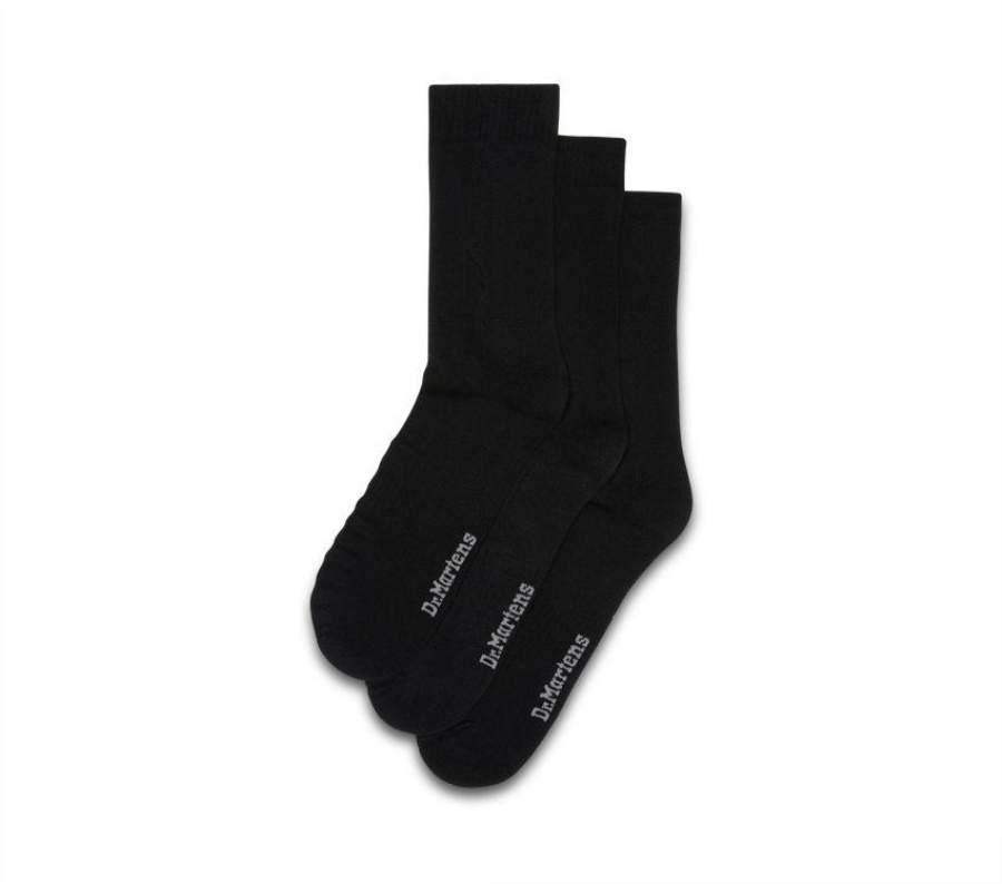 Dr.Martens Double Doc Sock 3Pk Black Cotton Blend