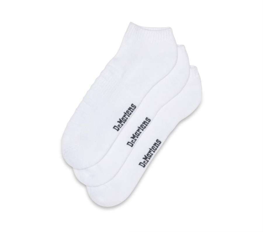 White Cotton Blend Dr.Martens Short Double Doc 3Pk