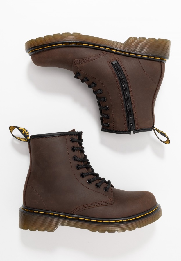 Dark Brown Dr.Martens 1460 Serena J Republic Wp Lace Up Ankle Boots